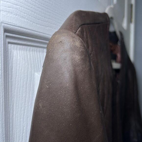 Lord & Taylor Leather Jacket Women's 12 Brown Quilted Zip Front Lined - Picture 4 of 12